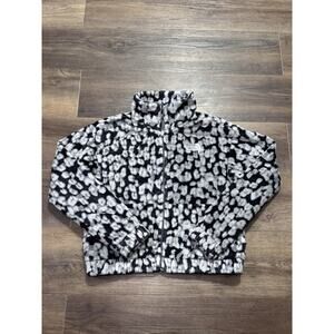 North Face Jacket XL - 18 Girls Printed Osolita Leopard Print Full Zip